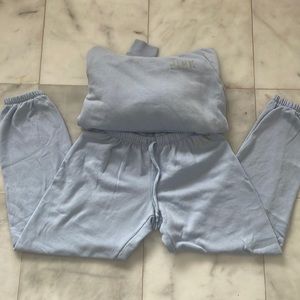 Baby blue jogging suit